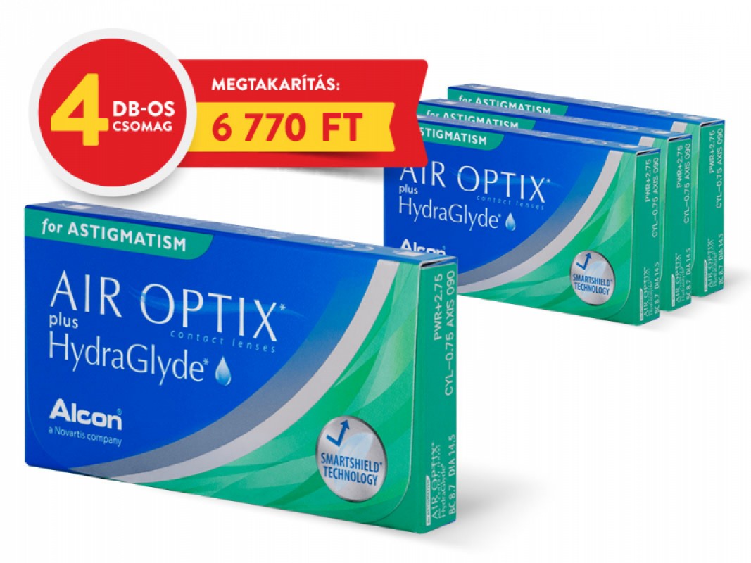 Air Optix Plus HydraGlyde Astigmatism - 4 doboz (3 db/doboz)